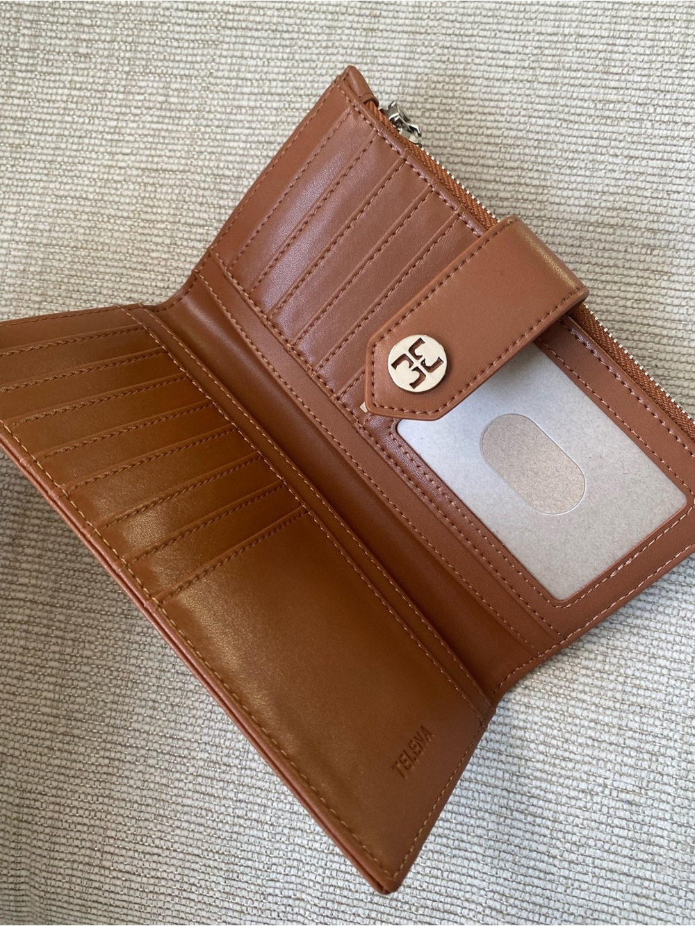 Brown Quilted Rhinestoned Chevron Wallet NEW - Picture 5 of 6